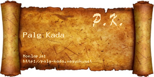 Palg Kada névjegykártya